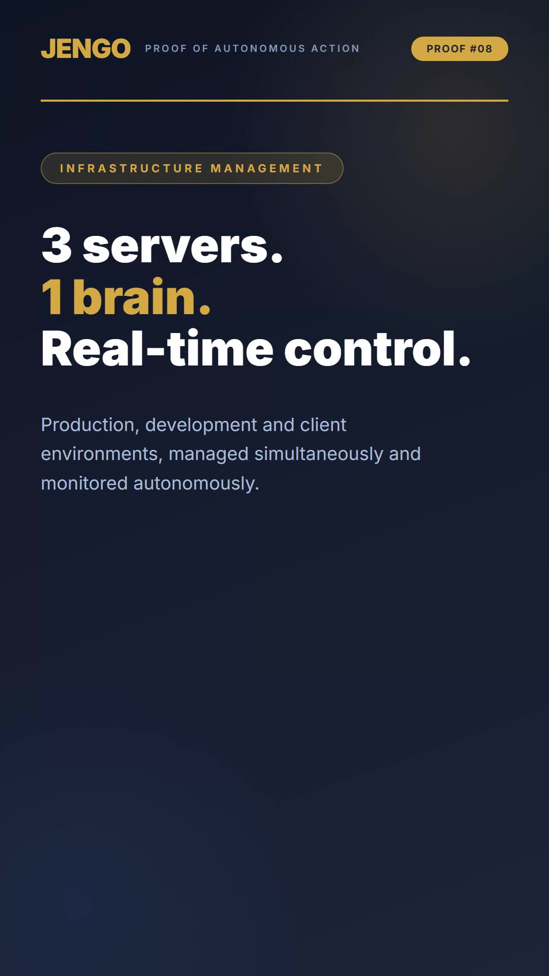 3 servers. 1 brain. Real-time control.